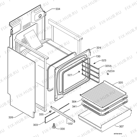 Взрыв-схема плиты (духовки) Electrolux EKC6723X - Схема узла Housing 001